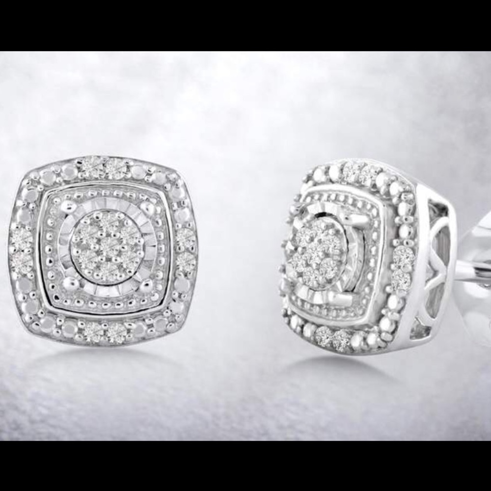 REAL DIAMOND- Certified Diamond Cluster Earrings